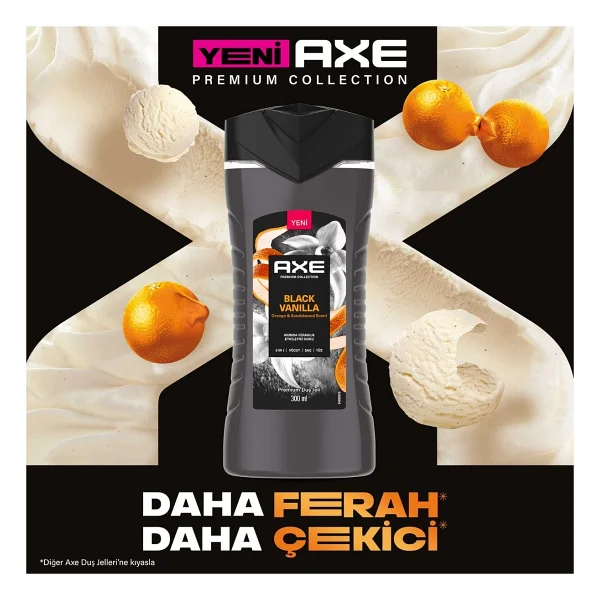 Axe Premium Collection Black Vanilla 3 in 1 300 ml Duş Jeli - Görsel 4