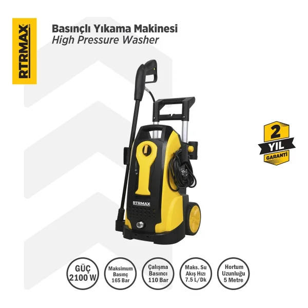 Rtrmax RTM712 2100 W 165 Bar Basınçlı Yıkama Makinesi - Görsel 4