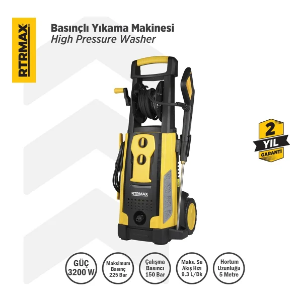 Rtrmax RTM716 3200 W 225 Bar Basınçlı Yıkama Makinesi - Görsel 2