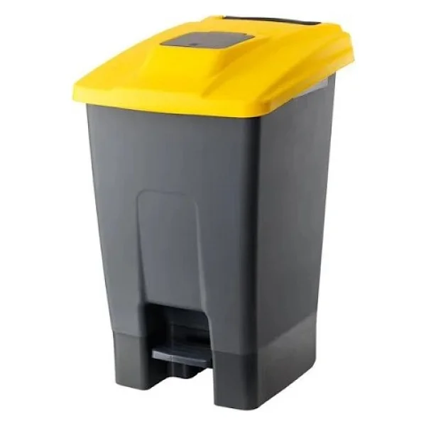 Planet Çift Kapaklı Pedallı Çöp Konteyner 50 Lt. (Karışık Renkler) - Görsel 2