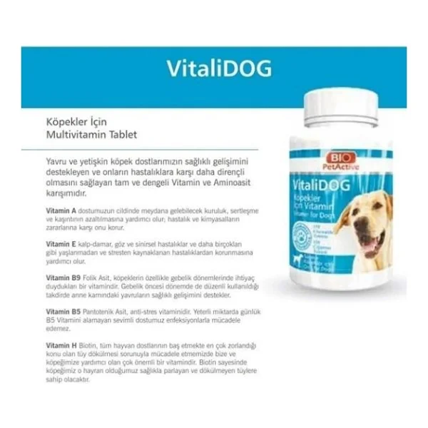 Bio PetActive Vitalidog 150 Tablet Köpekler için Multivitamin - Görsel 2