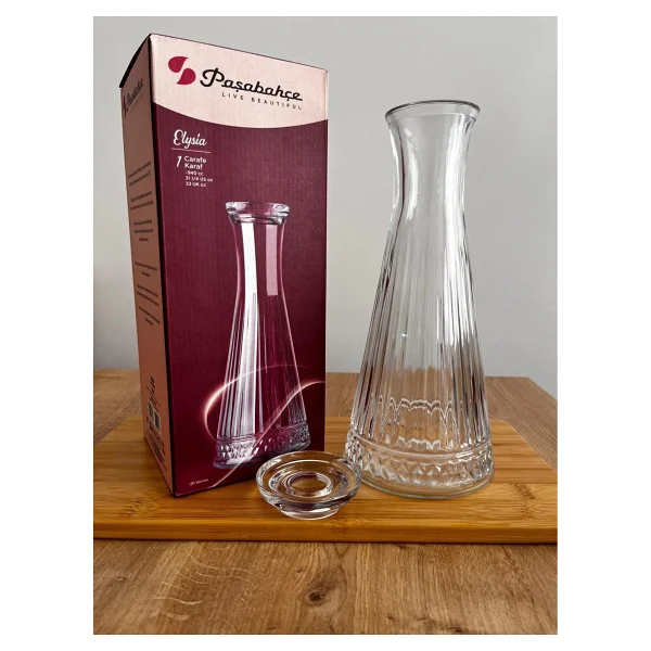 Paşabahçe Elysia Kapaklı Karaf 940 ml Şeffaf Cam Malzeme ile Modern Tasarım, Günlük ve Özel Kullanım İçin - Görsel 2