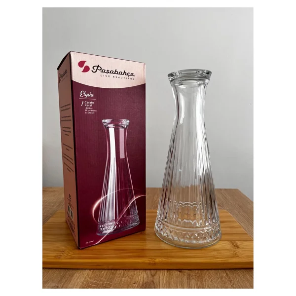 Paşabahçe Elysia Kapaklı Karaf 940 ml Şeffaf Cam Malzeme ile Modern Tasarım, Günlük ve Özel Kullanım İçin - Görsel 3