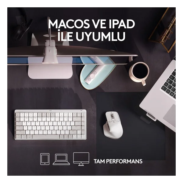 Logitech Mx Master 3S For Mac 910-006572 Beyaz Şarjlı Sessiz Lazer Kablosuz Mouse - Görsel 2