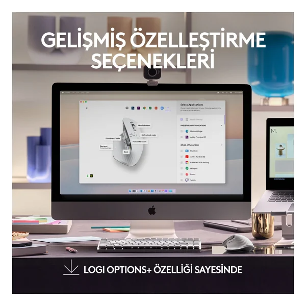 Logitech Mx Master 3S For Mac 910-006572 Beyaz Şarjlı Sessiz Lazer Kablosuz Mouse - Görsel 8