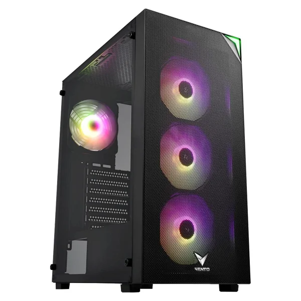 Vento VG4200S Psu Yok 4x12CM RGB Fan E-ATX Meshed Panel 2xUSB2.0/1xUSB3.0 Siyah Gaming Kasa - Görsel 9