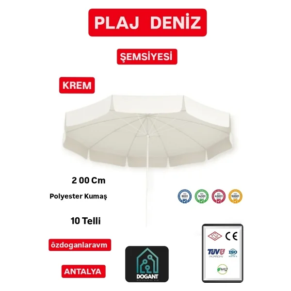 Dogant Outdoor 200 cm Plaj Şemsiyesi - Görsel 4