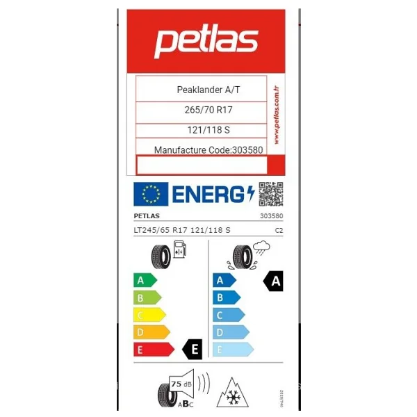 Petlas Peaklander A/T 265/70 R16 121/118S LRE RWL 4 Mevsim Lastik - 2025 - Görsel 2