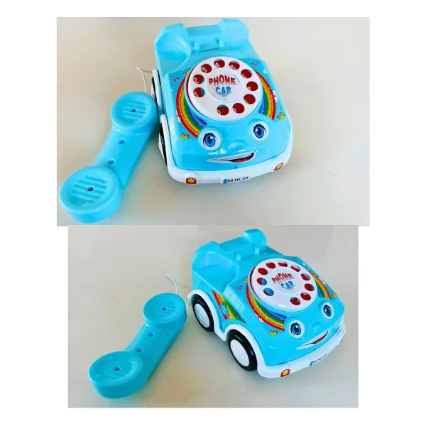 Çevirmeli Arabalı Oyuncak Telefon-Sevimli Telefon - Pembe - Görsel 2