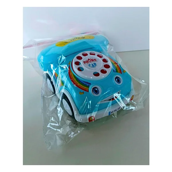Çevirmeli Arabalı Oyuncak Telefon-Sevimli Telefon - Pembe - Görsel 3
