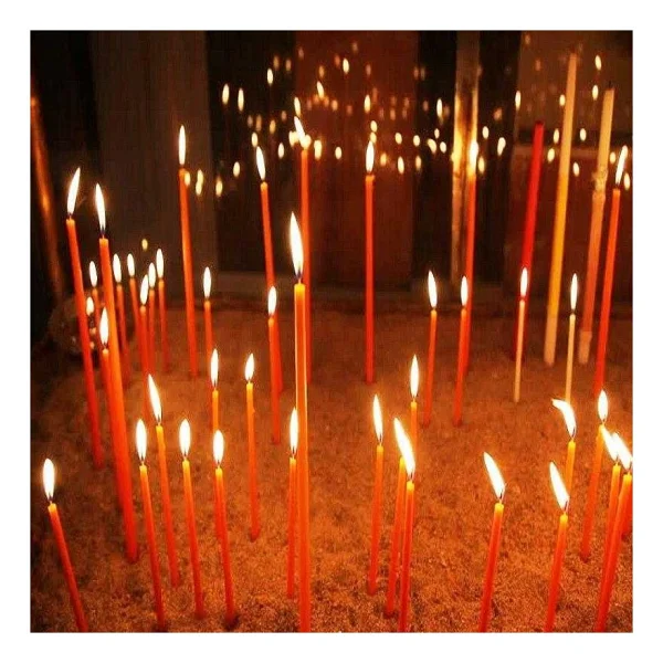 8 Adet Kırmızı Uzun Mum 30 CM Kırmızı İnce Mum Kırmızı Mum Church Red Candles Kilise Mumu Kırmızı Arınma Mumu Yılbaşı Mumları - Görsel 3
