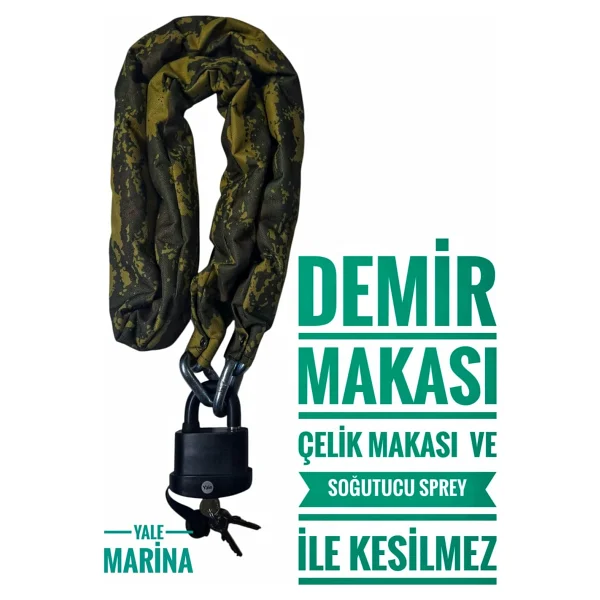 Strong Grade 13 mm 3 Metre Kesilmez Motorsiklet Zincir Kilit Motor Kilidi Motorsiklet Kilidi - 37 - Görsel 2