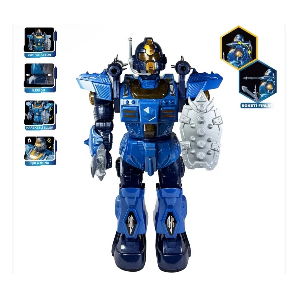 Vardem DF-6051 Işıklı ve Müzikli Roket Atan Pilli Savaşçı Robot - Görsel 4