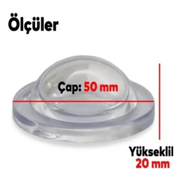 Adilon Silikon Kapı Stoperi Şeffaf 4 Adet Tamponu Kendinden Yapışkanlı Şeffaf Kapı Kolu Stopu - Görsel 7