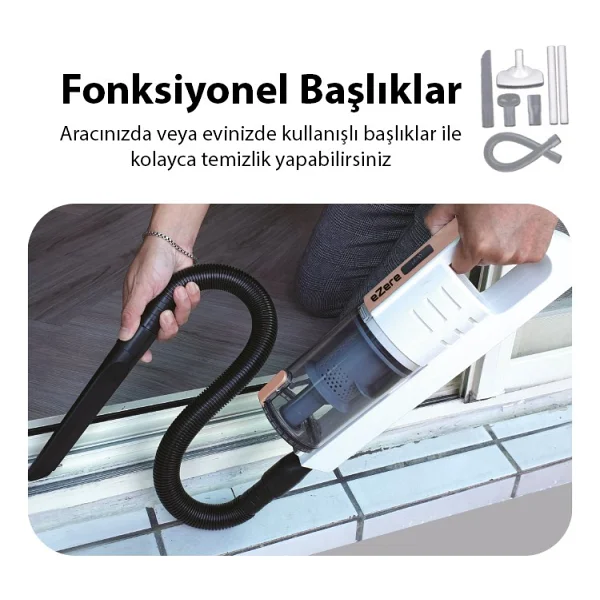 Ezere Islak Kuru Kablosuz Güçlü El Süpürgesi - Görsel 4