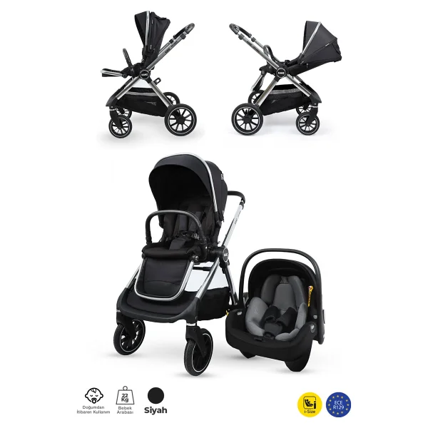 Kanz Explorer Autofold Cole Black Travel Sistem Bebek Arabası - Görsel 9