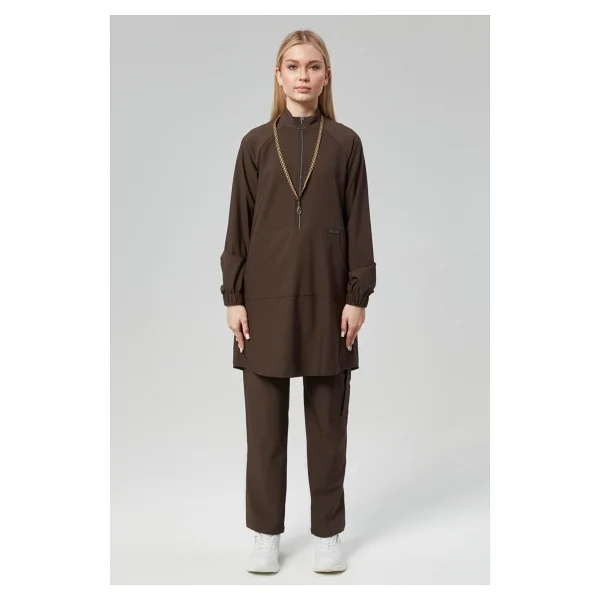 Çatı Uniform Extreme Cool Modest - Premium Çift Yön Likralı Doktor Hemşire Forma Takımı Scrubs Üniforma Cerrahi Takım (Kadın), Yosun - Yosun Yeşili - XS - Görsel 6
