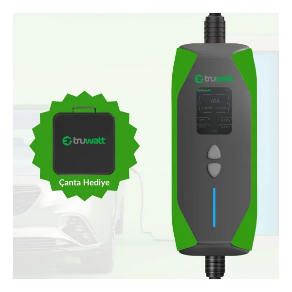Truwatt ZT220 Taşınabilir Elektrikli Araç Şarj Cihazı 16A/3.5KW/220V (20 Metre) - Görsel 2