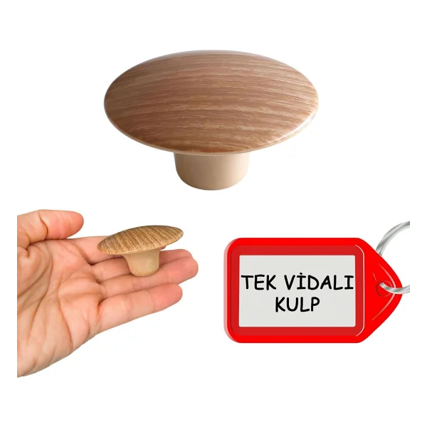 Bohem Plastik Kulp Ceviz Bombeli Düğme Mobilya Mutfak Dolap Dolabı Çekmece Kulbu Kulpları - Görsel 2