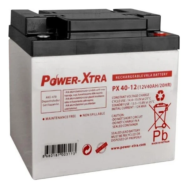 Power-Xtra 12V 40 Ah Bakımsız Kuru Akü - Görsel 3