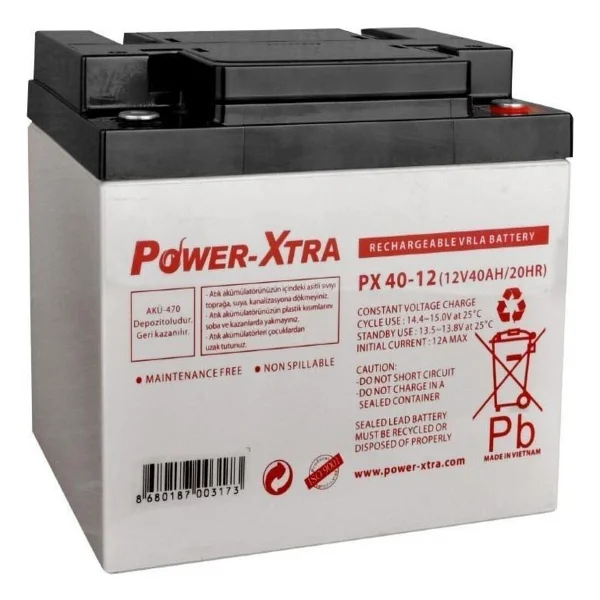 Power-Xtra 12V 40 Ah Bakımsız Kuru Akü - Görsel 2