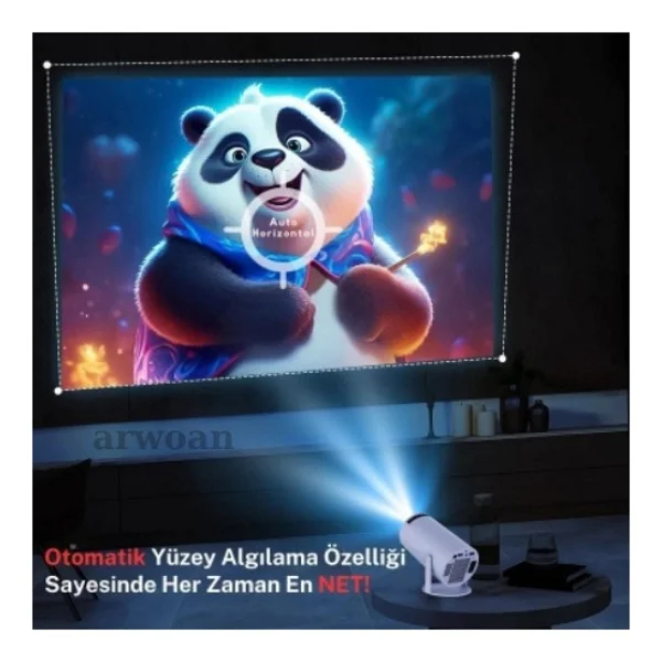Taşınabilir Android Projeksiyon En Güncel Versiyon Wifi Destekli Akıllı Sinema Projektör Ultra Hd - Beyaz - Görsel 3