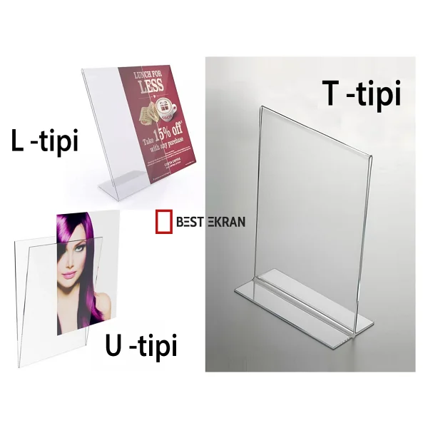 A5 L-Tipi Dikey (10ADET) Şeffaf Pleksi 15x21 cm Föylük fiyatlık Menü Broşürlük Etiketlik Kafe Restorant beyaz eşya mobilya mağazalar için sunumluk - Görsel 5