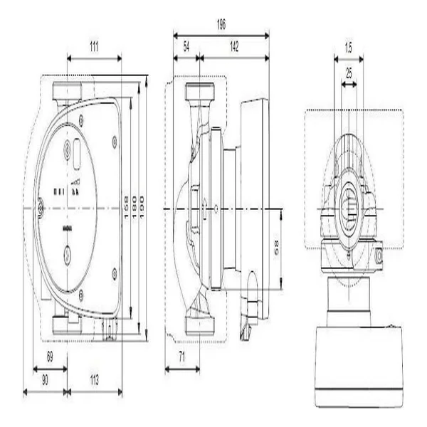Grundfos Magna1 25-80 180 mm Frekans Konvertörlü Sirkülasyon Pompası - Görsel 3