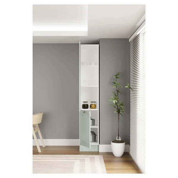 Fly Mobilya Greena 5 Raflı 2 Kapaklı Çok Amaçlı Boy Dolabı - Görsel 5