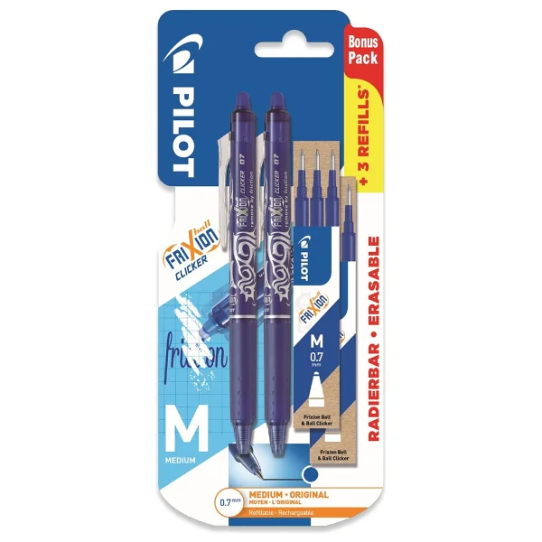 Pilot Frixion Clicker - Geri Çekilebilir Silinebilir Jel Mürekkep Kalem + Yedek Refill - Görsel 6