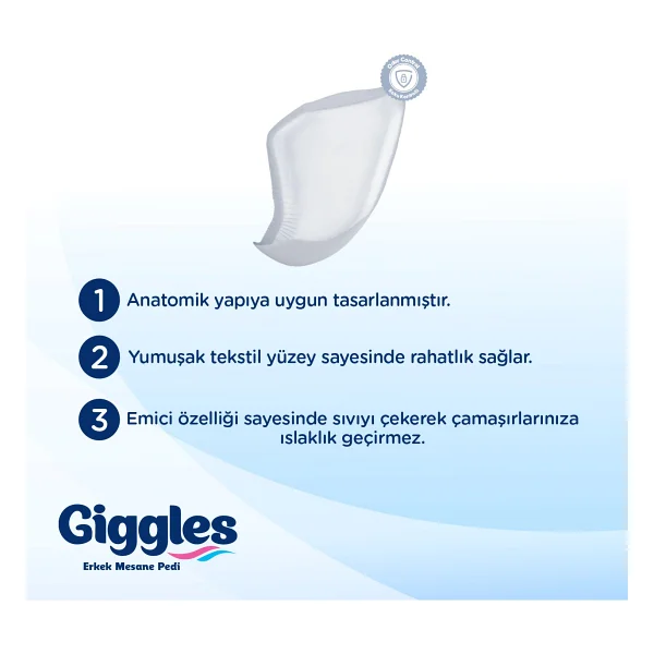 Giggles Medium Orta Yoğun 20'li 6 Adet Erkek Mesane Pedi - Görsel 3