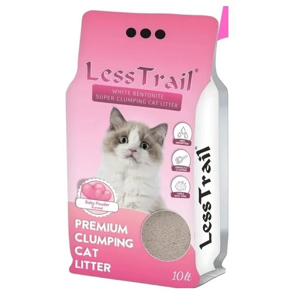 Less Trail Bebek Pudrası Kokulu 10 lt Bentonit Kedi Kumu - Görsel 2