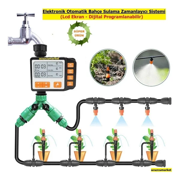 Otomatik Sulama Saati Zamanlayıcısı Bahçe Sulama Elektronik Sistemi (Lcd Ekran - Dijital Programlanabilir) - Görsel 6
