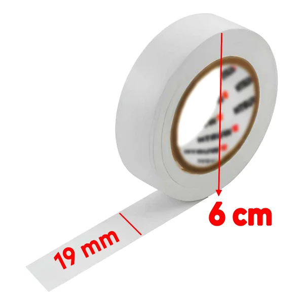 Elektrikçi Bandı Beyaz İzole Elektirik Bant Elektrik Bandı Pvc 9 Metre 19 Mm - Görsel 2