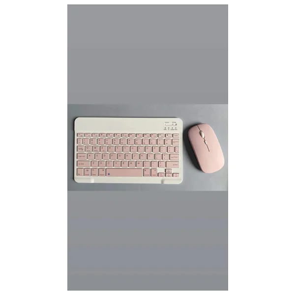 Case Port Samsung Galaxy Tab S10 Fe 10.9ınç Uyumlu Standli Tablet Kilif Bluetooth Klavye Mouse - Pembe - Görsel 2