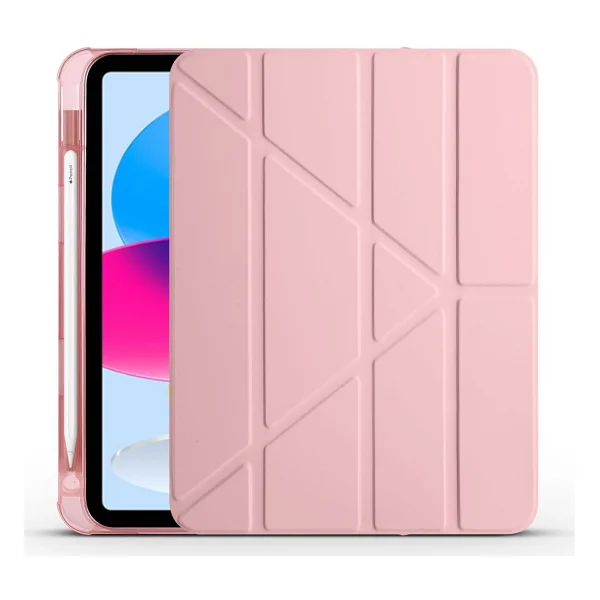 Case Port Samsung Galaxy Tab S10 Fe 10.9ınç Uyumlu Standli Tablet Kilif Bluetooth Klavye Mouse - Pembe - Görsel 3