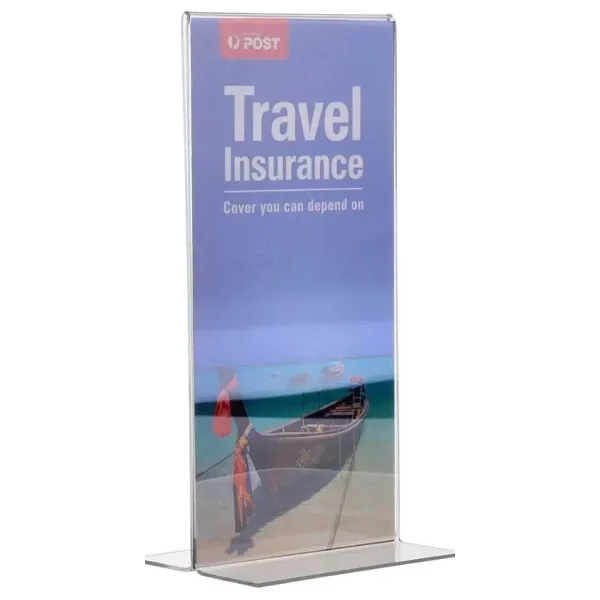 Best Reklam 10x21 cm T Tipi Dikey Şeffaf Pleksi Föylük Menü Broşür Etiketlik Fiyatlık Fotoğraflık Masaüstü Stand Sehpa Sunum - Görsel 3