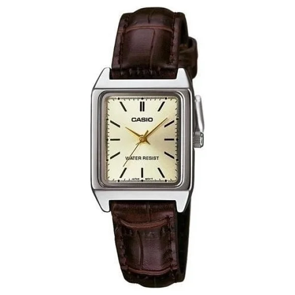 Casio Standart LTP-V007L-9EUDF Deri Kordon Kahverengi-Altın Kadın Kol Saati - Görsel 5