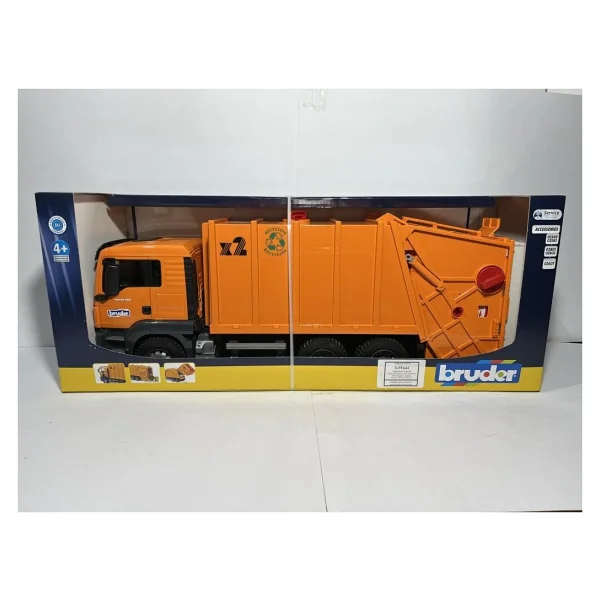 Bruder Man Tgs Turuncu Çöp Kamyonu BR03760 - Görsel 10