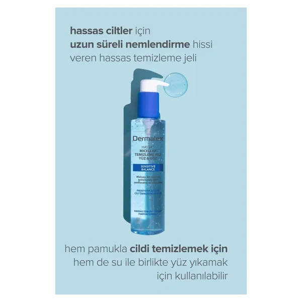 Dermalex Sensitive Balance Micellar 200 ml Yüz Temizleme Jeli - Görsel 3