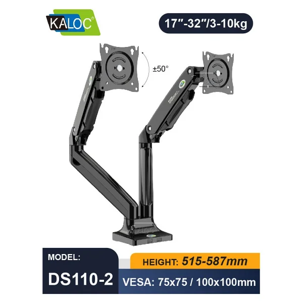 Kaloc DS110-2 17-32 inç İki Kollu Amortisörlü Monitör Standı - Görsel 6
