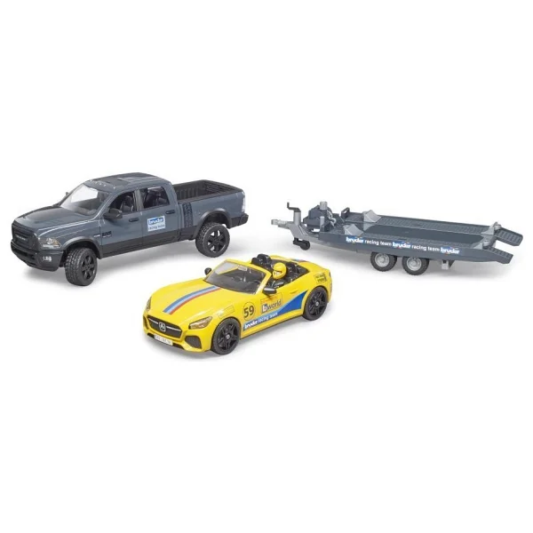Bruder Ram 2500 Pickup ve Roadster Yarış Arabası BR02504 - Görsel 2