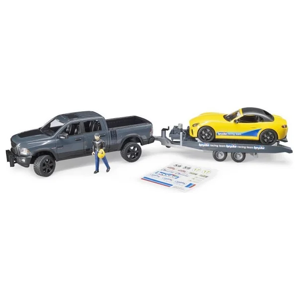 Bruder Ram 2500 Pickup ve Roadster Yarış Arabası BR02504 - Görsel 5