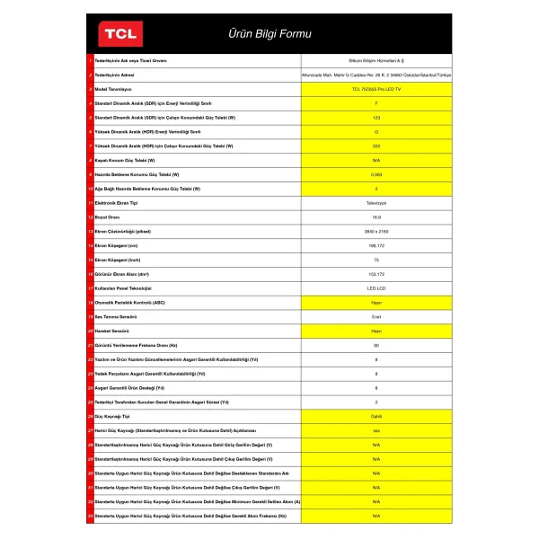 TCL 75C655PRO 4K Ultra HD 75" 190 Ekran Uydu Alıcılı Google Smart QLED TV - Görsel 7