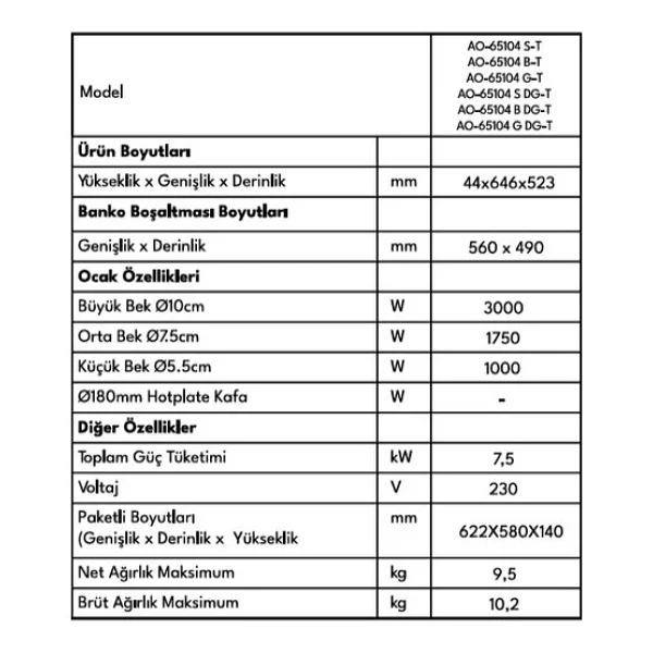 Vestel AO-65104 B-DG-T Cam Ankastre Ocak - Görsel 7