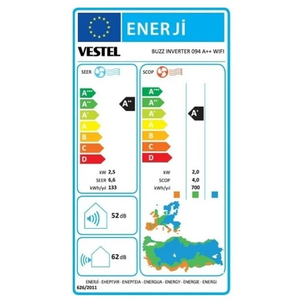 Vestel Buzz Inverter 094 Wi-Fi A++ 9000 BTU Duvar Tipi Klima - Görsel 9