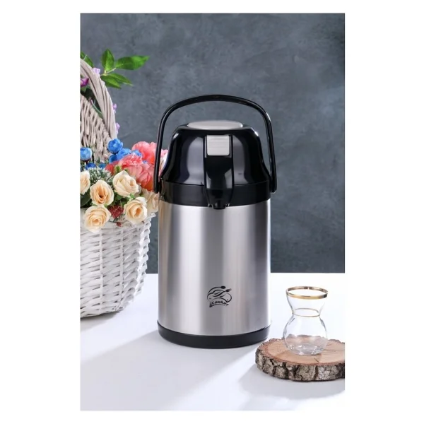 Cooker CKR-2007 2.5 lt Pompalı Çelik Termos - Görsel 3