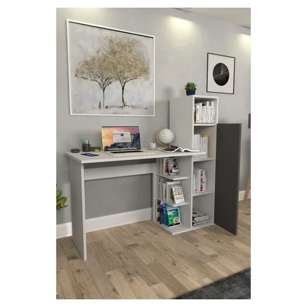 Moonlife Diamond Antrasit Dolaplı Çalışma Masası - Görsel 2