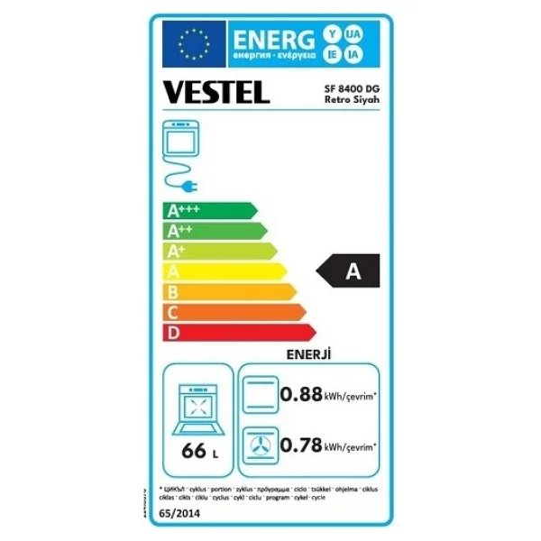 Vestel SF 8400 DG Retro Siyah Ocaklı Solo Fırın - Görsel 2