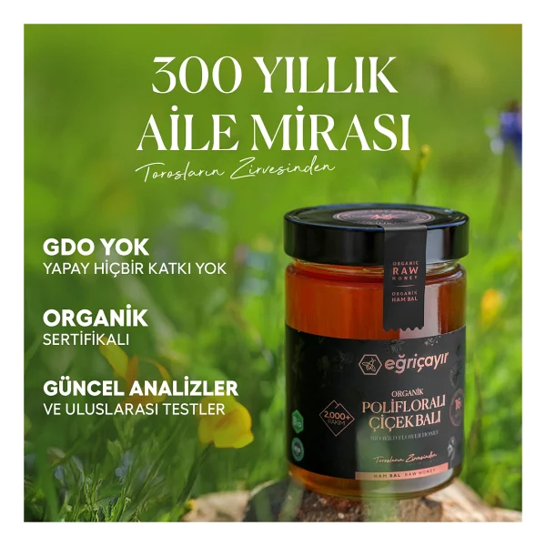 Eğriçayır Polifloralı Organik Çiçek Balı 450 gr - Görsel 3